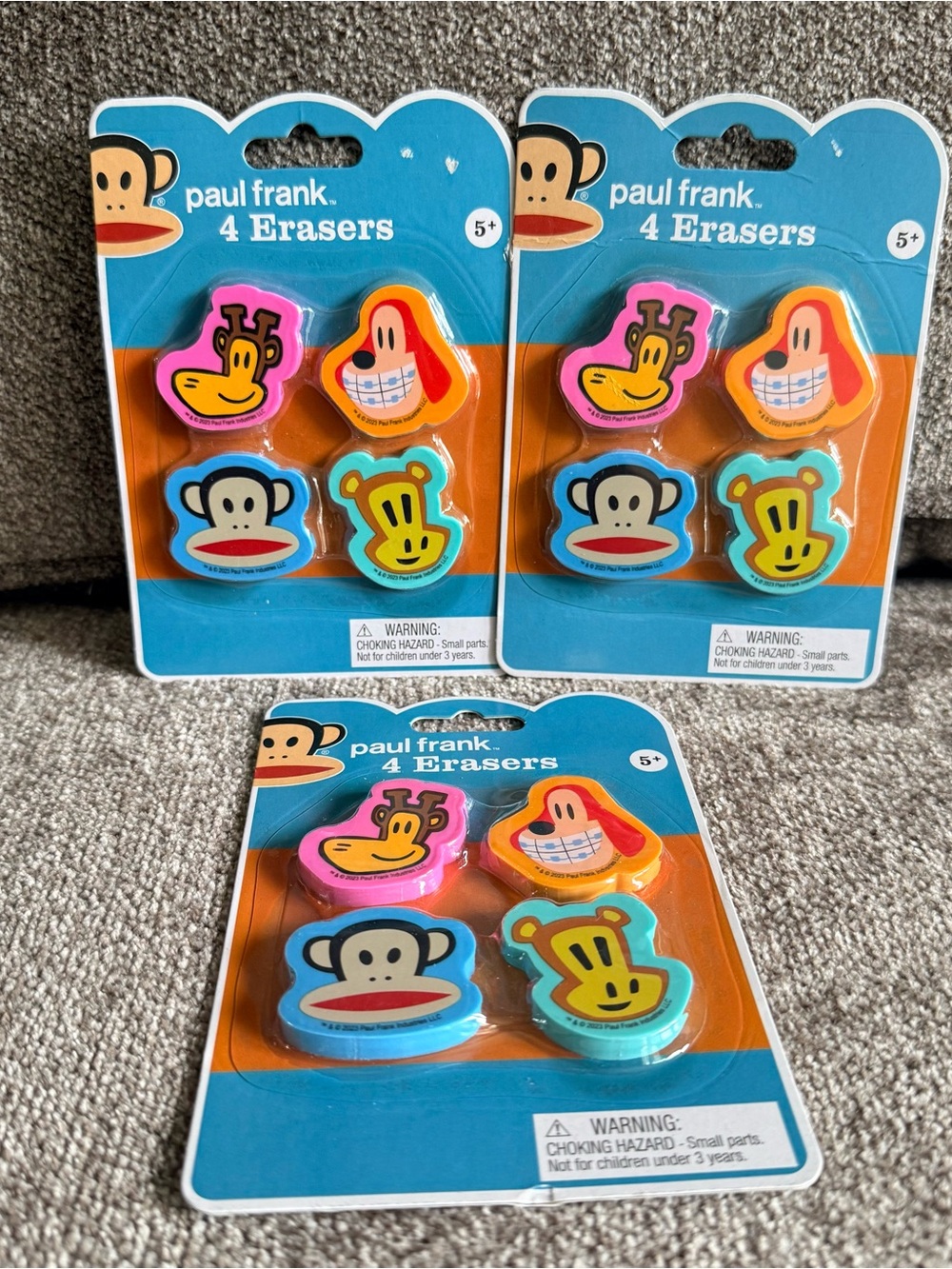 New! Paul Frank bundle of 3- 4pk. Erasers